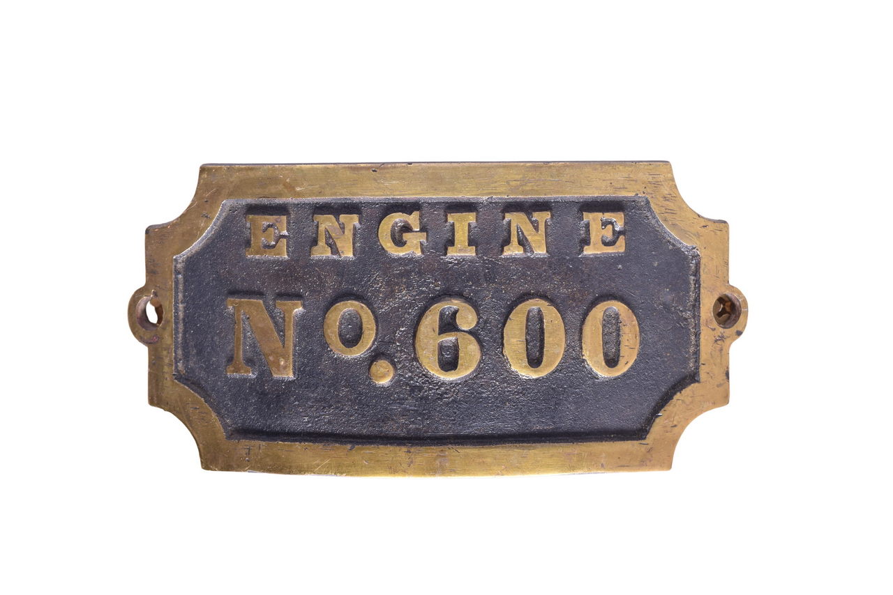 6532 - Cast Brass Engine No. 600 Plaque thumbnail
