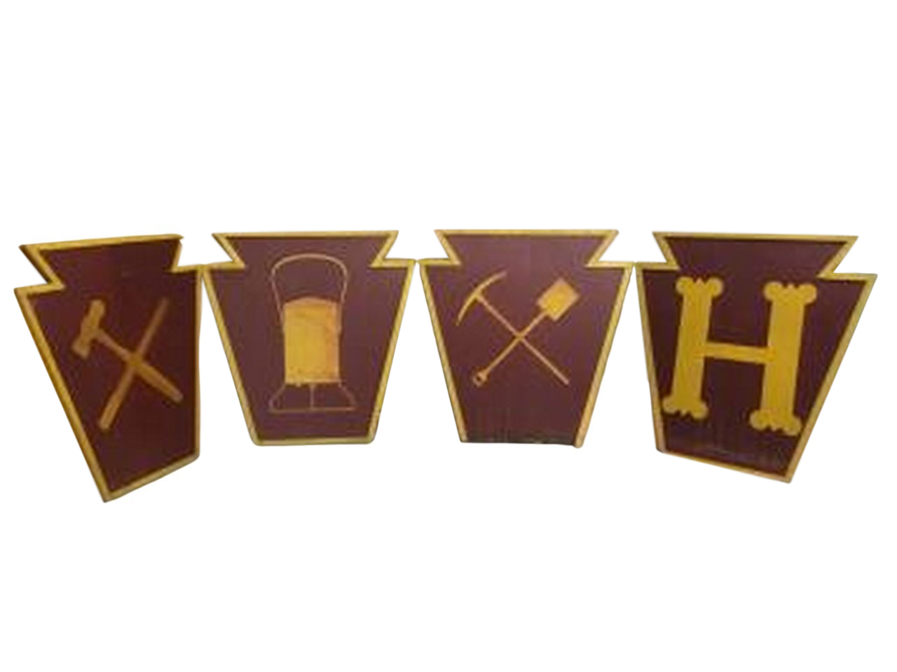 6549 - Set of Four Pennsylvania Railroad 724th Railway Battalion Wooden Hanging Department Signs thumbnail
