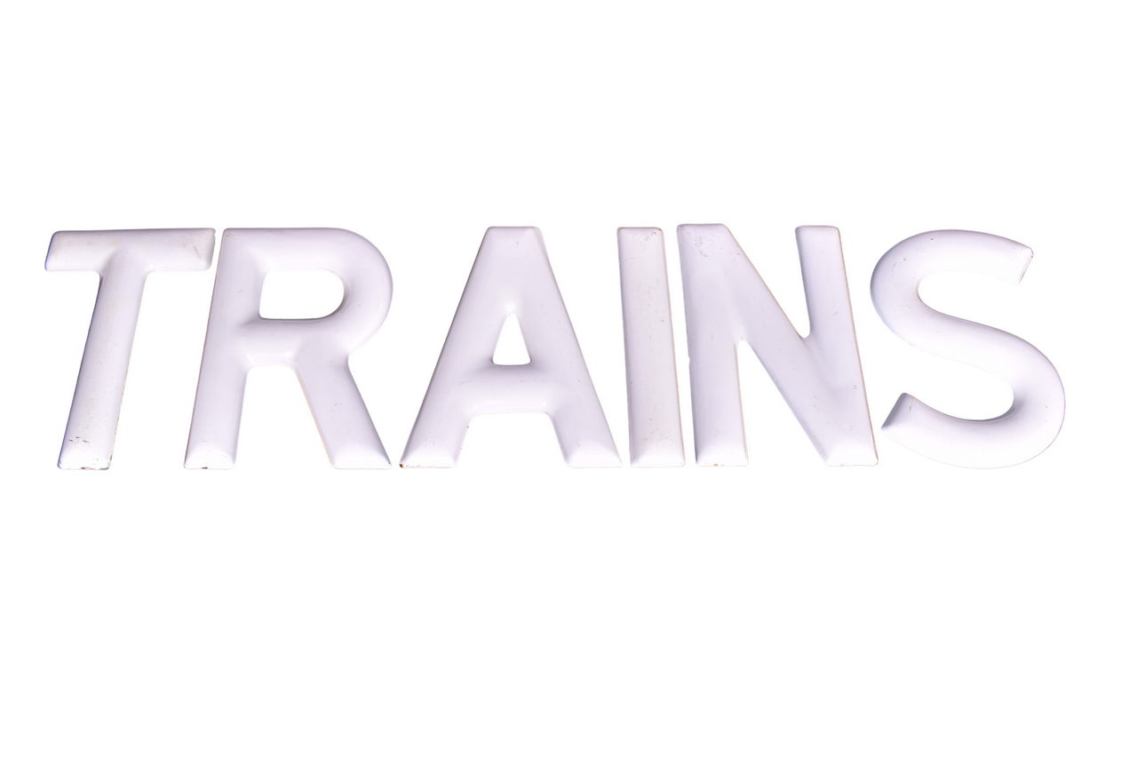 6557 - Set of Six Metal and Porcelain Letters that Spells 