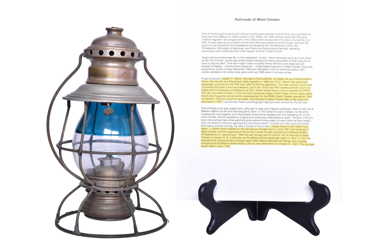 6568 - Dietz No. 8 Silver Presentation Lantern w/ Split Globe - Presented to J.C. Keech thumbnail