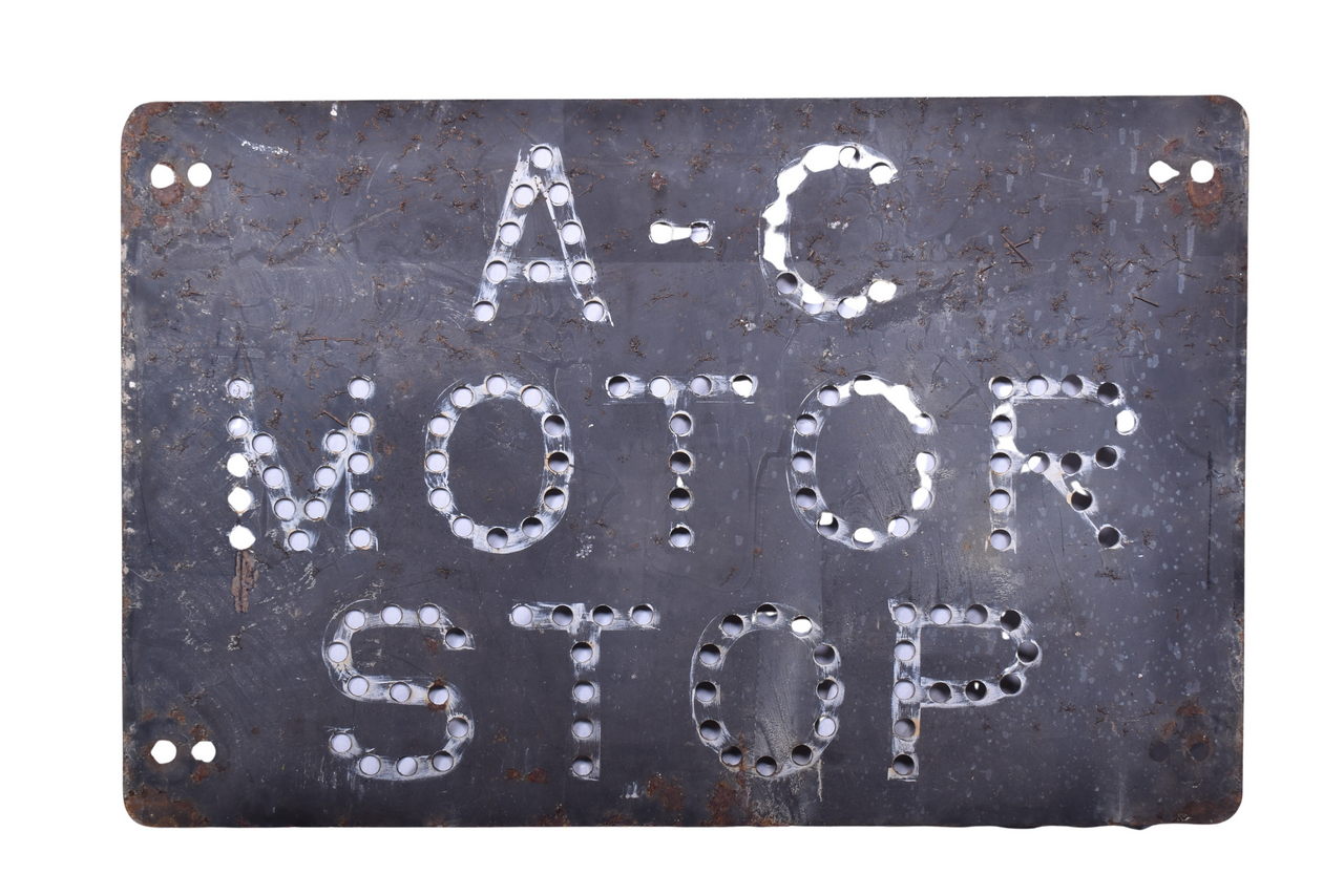 6572 - Steel Pennsylvania Railroad AC Motor Stop Sign thumbnail