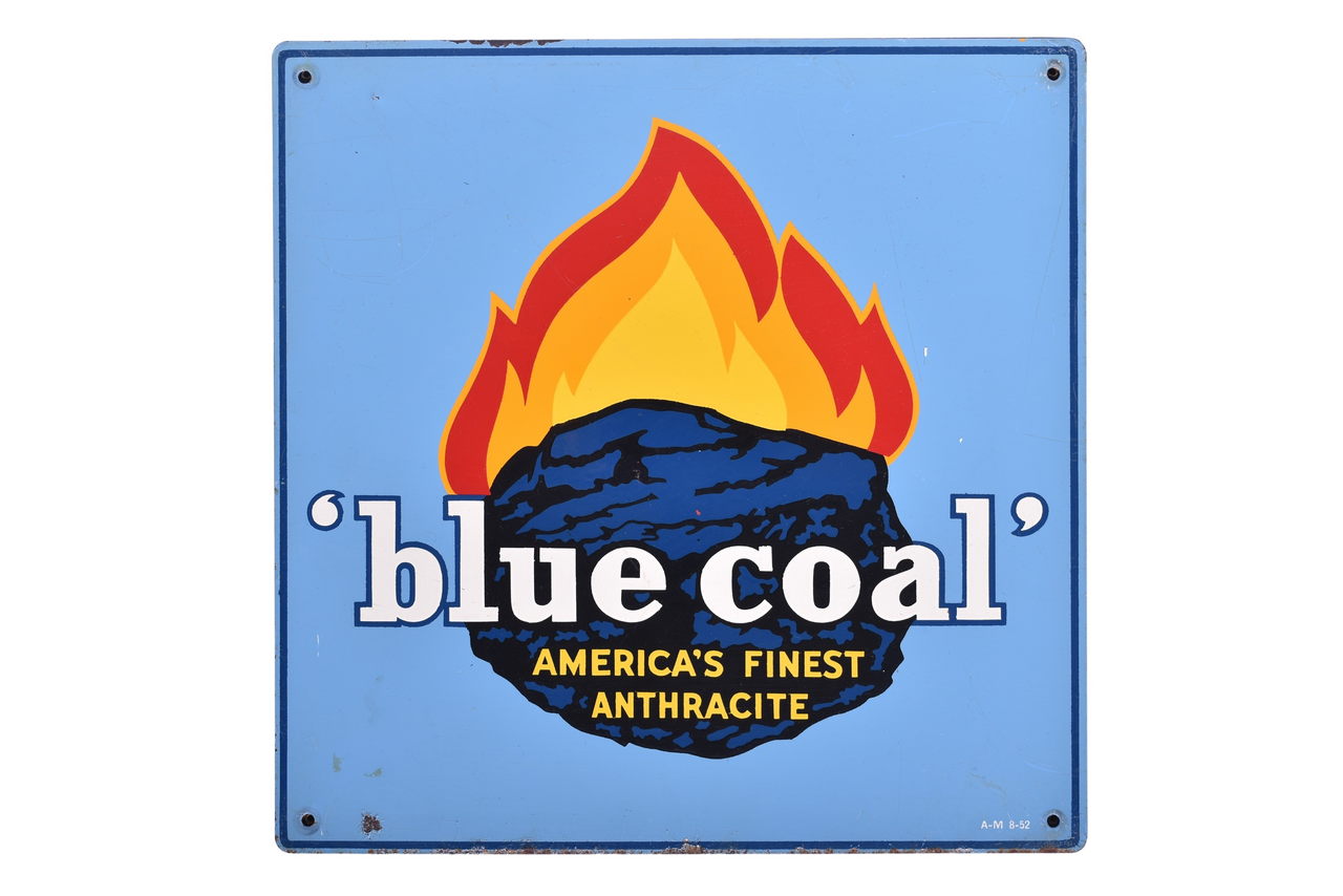 6582 - Blue Coal Tin Advertising Sign thumbnail