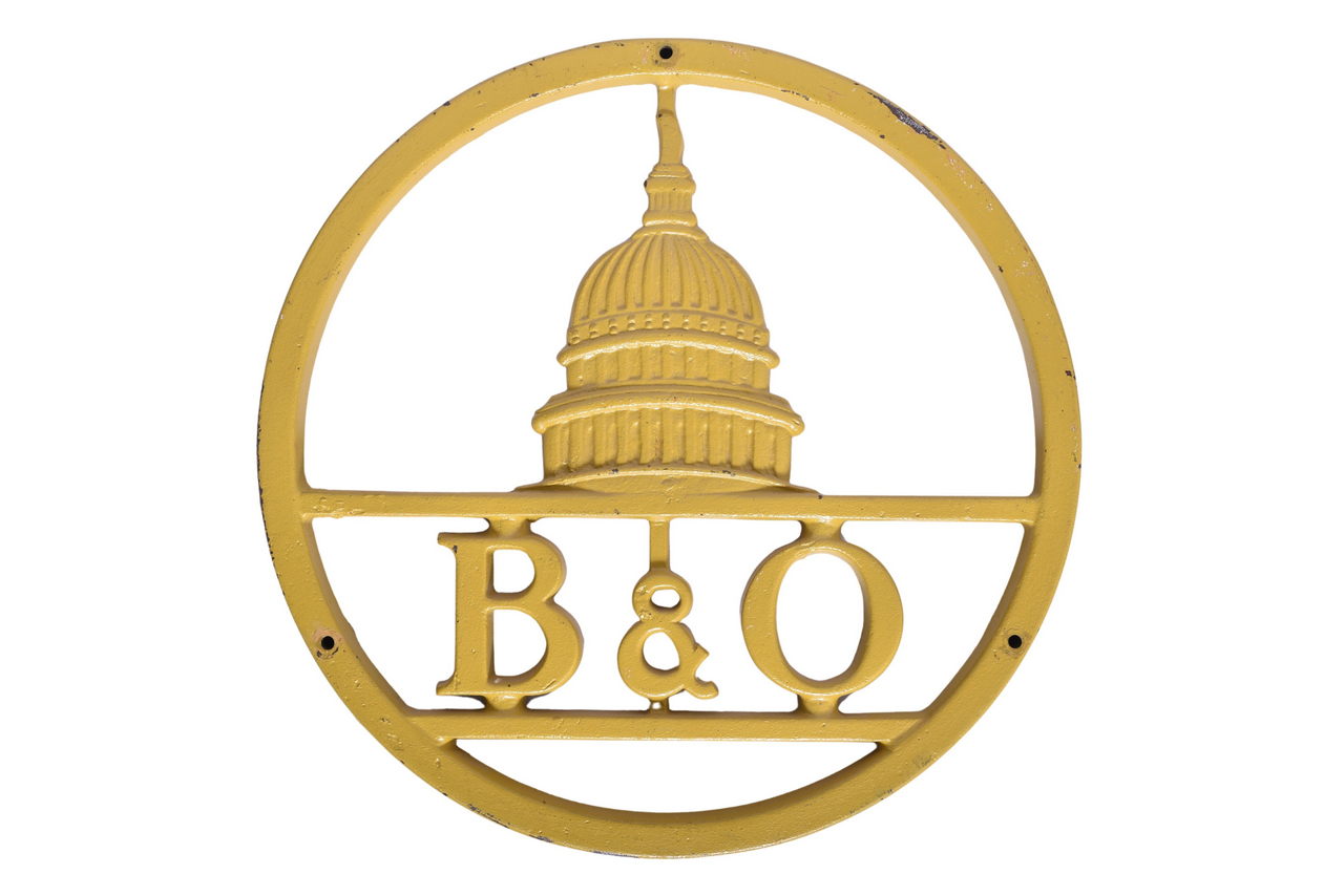 6595 - Cast Iron Baltimore and Ohio Railroad Locomotive Smoke Box Plate thumbnail