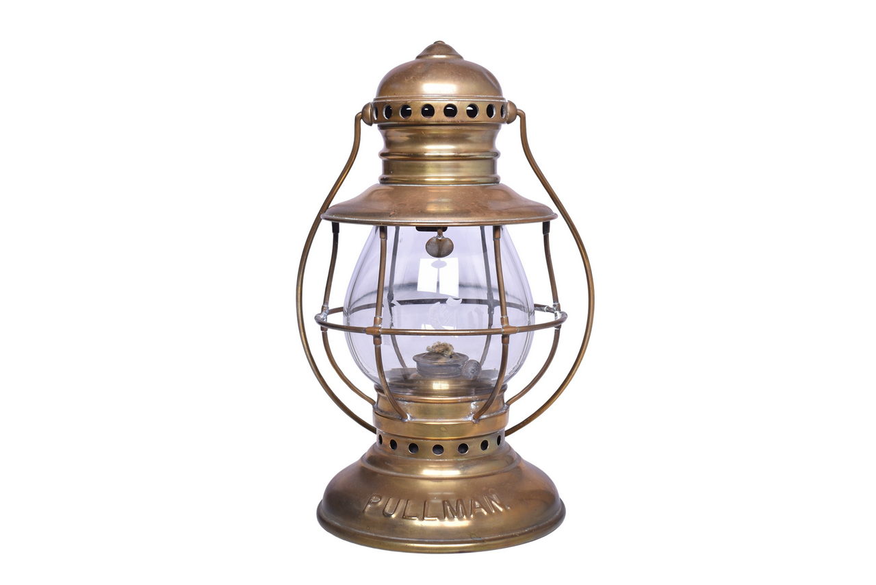 6606 - Adams & Westlake Brass Bell Bottom Pullman Conductor's Presentation Lantern thumbnail
