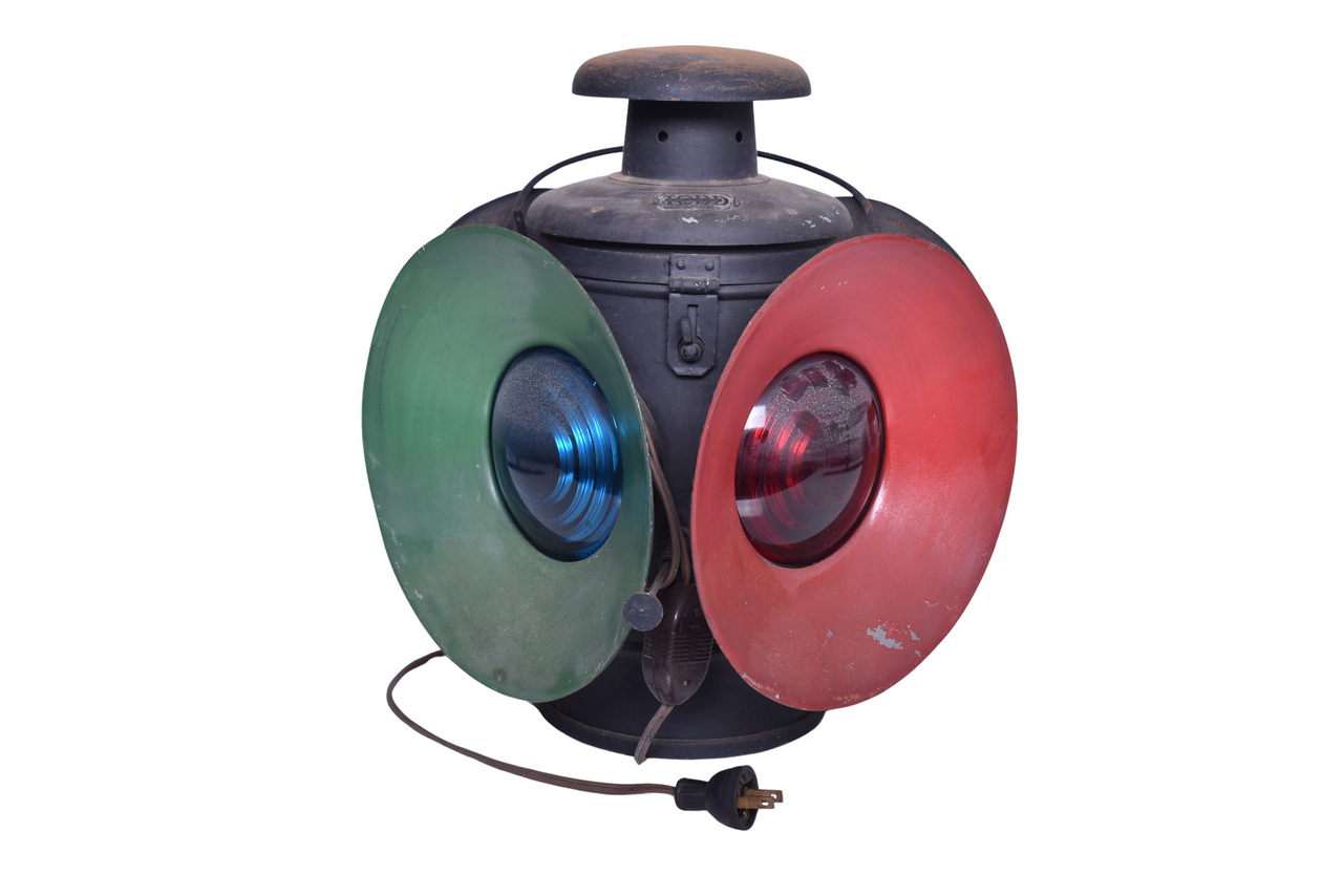 6616 - Electrified Todd Specialties Switch Lamp with Red and Green Porcelain Day Targets thumbnail