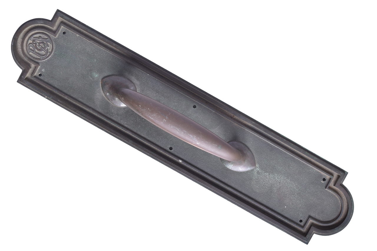 6644 - Boston and Albany Large Brass Door Handle thumbnail