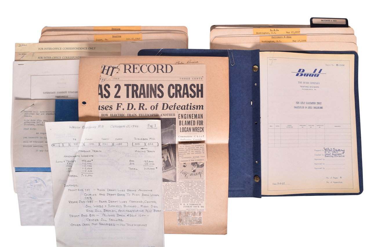 6650M - Reading and Baltimore & Ohio Railroad Wreck Files from the Budd Company Archives thumbnail