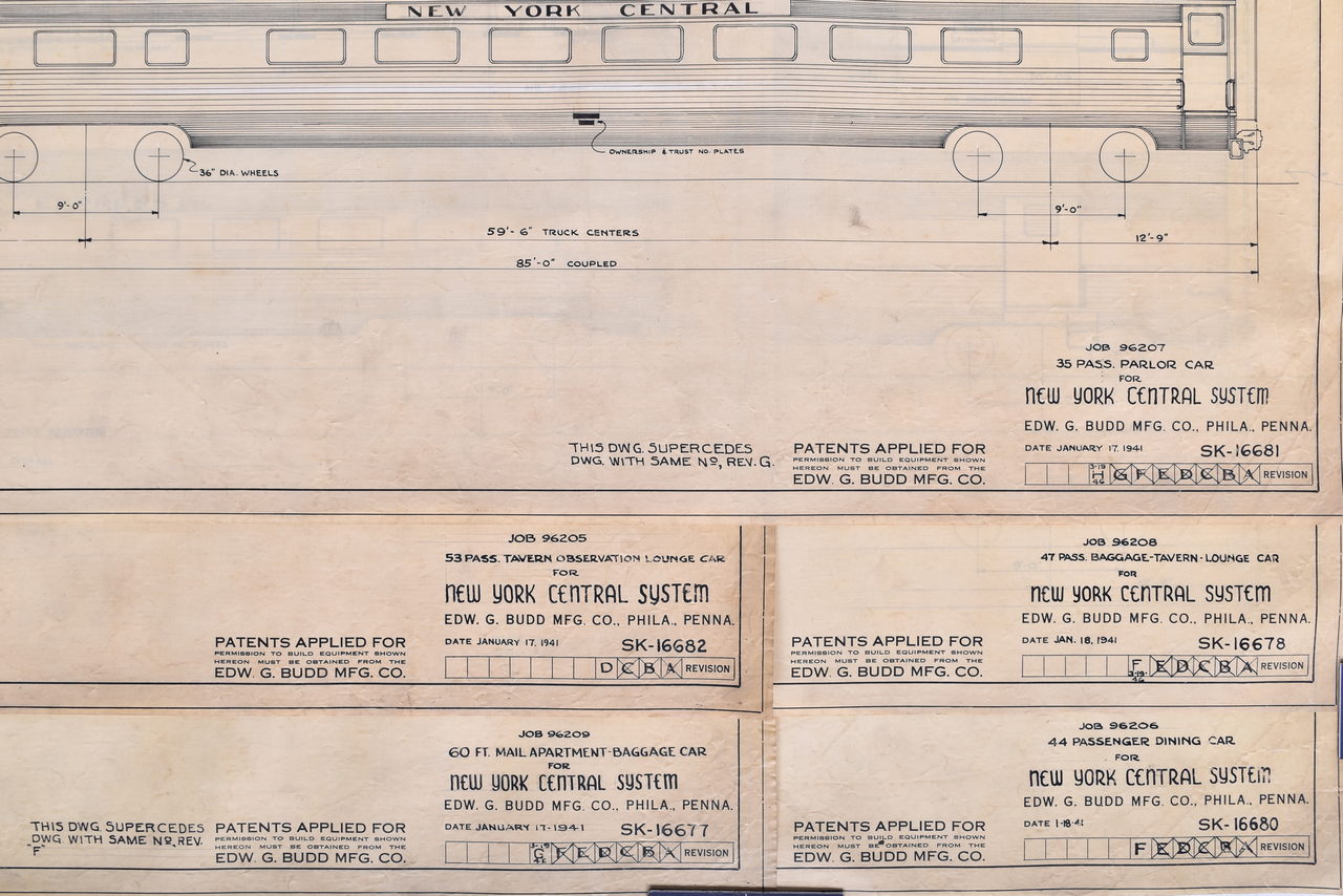 6650T - Five 1941 Budd Company New York Central 