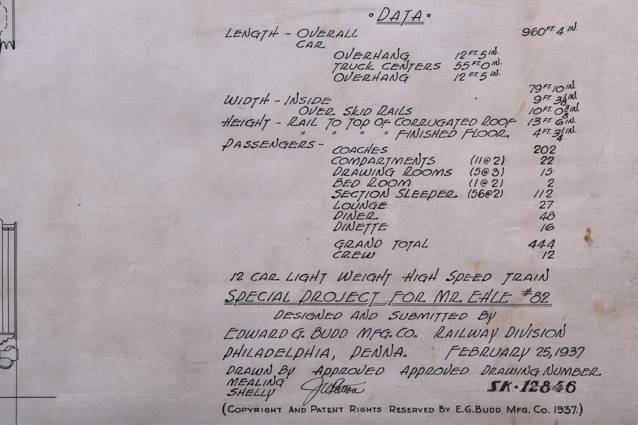 6650X - Original 1937 Budd Company New York Central 12 Car Light Weight High Speed Passenger Train thumbnail