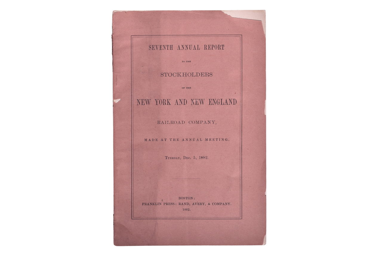 6652 - 1882 New York and New England Stockholder's Booklet thumbnail