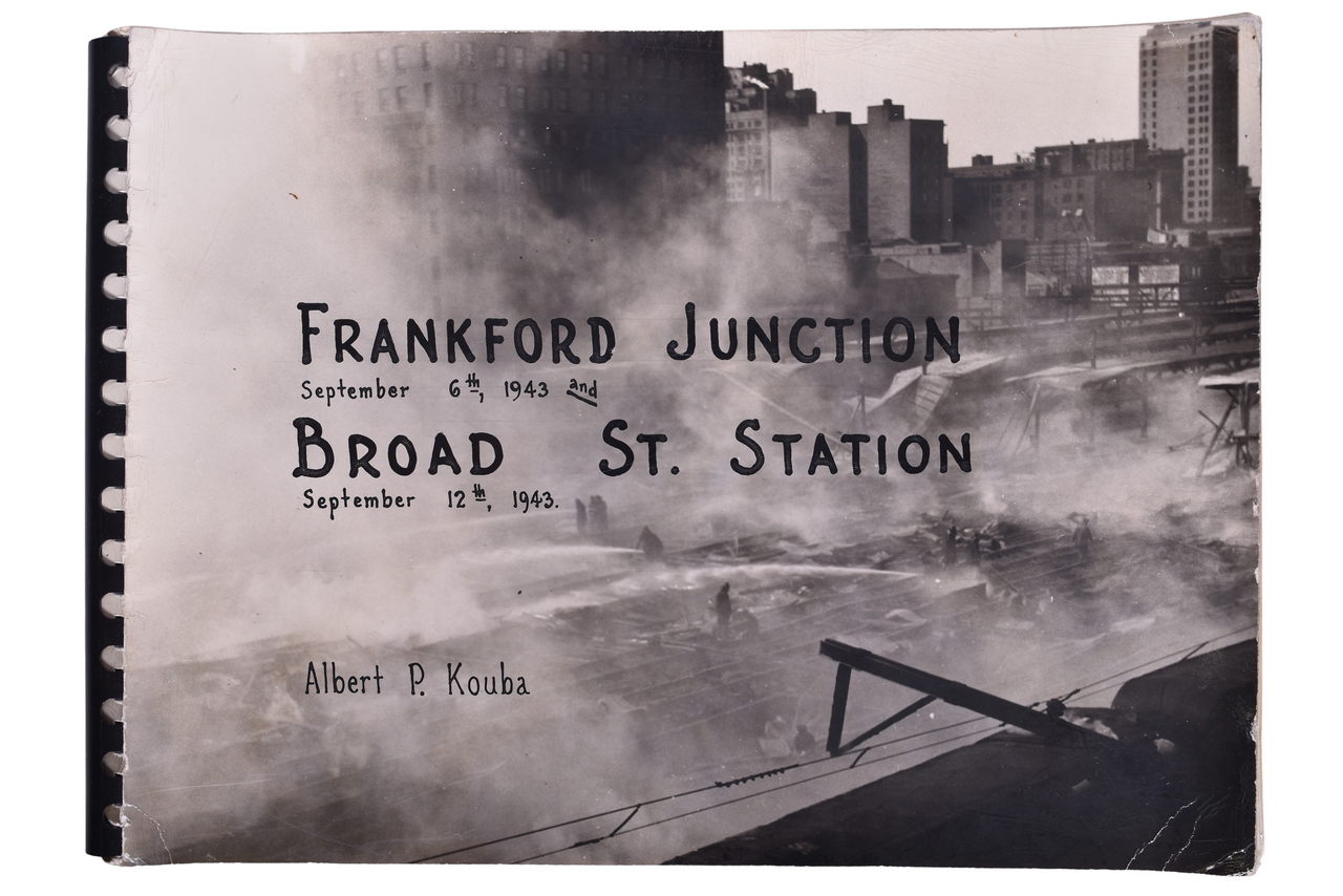 6665 - 1943 Pennsylvania Railroad Frankford Junction Wreck and Broad Street Station Fire Photo Album by Albert P. Kouba thumbnail