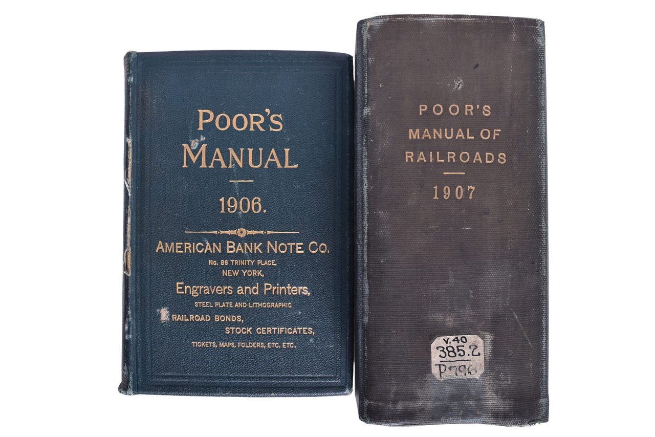6673 - Pair of Poor's Manual Of Railroads 1906 and 1907 w/ Maps thumbnail