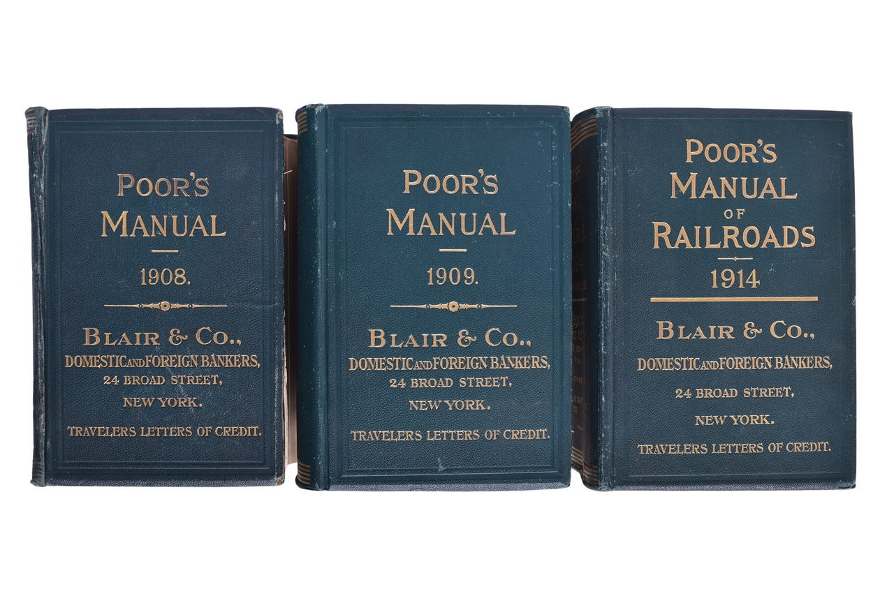 6675 - Three Poor's Manual Of Railroads - 1908, 1909, and 1914 with Maps thumbnail
