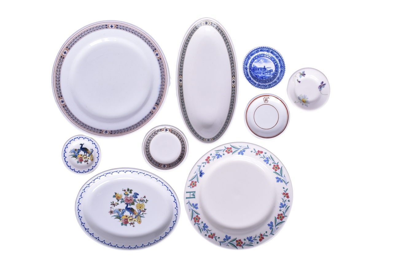 6683 - Nine Pieces of Railroad China - Pennsylvania, Milwaukee Road, Baltimore and Ohio, Chicago Burlington and Quincy thumbnail