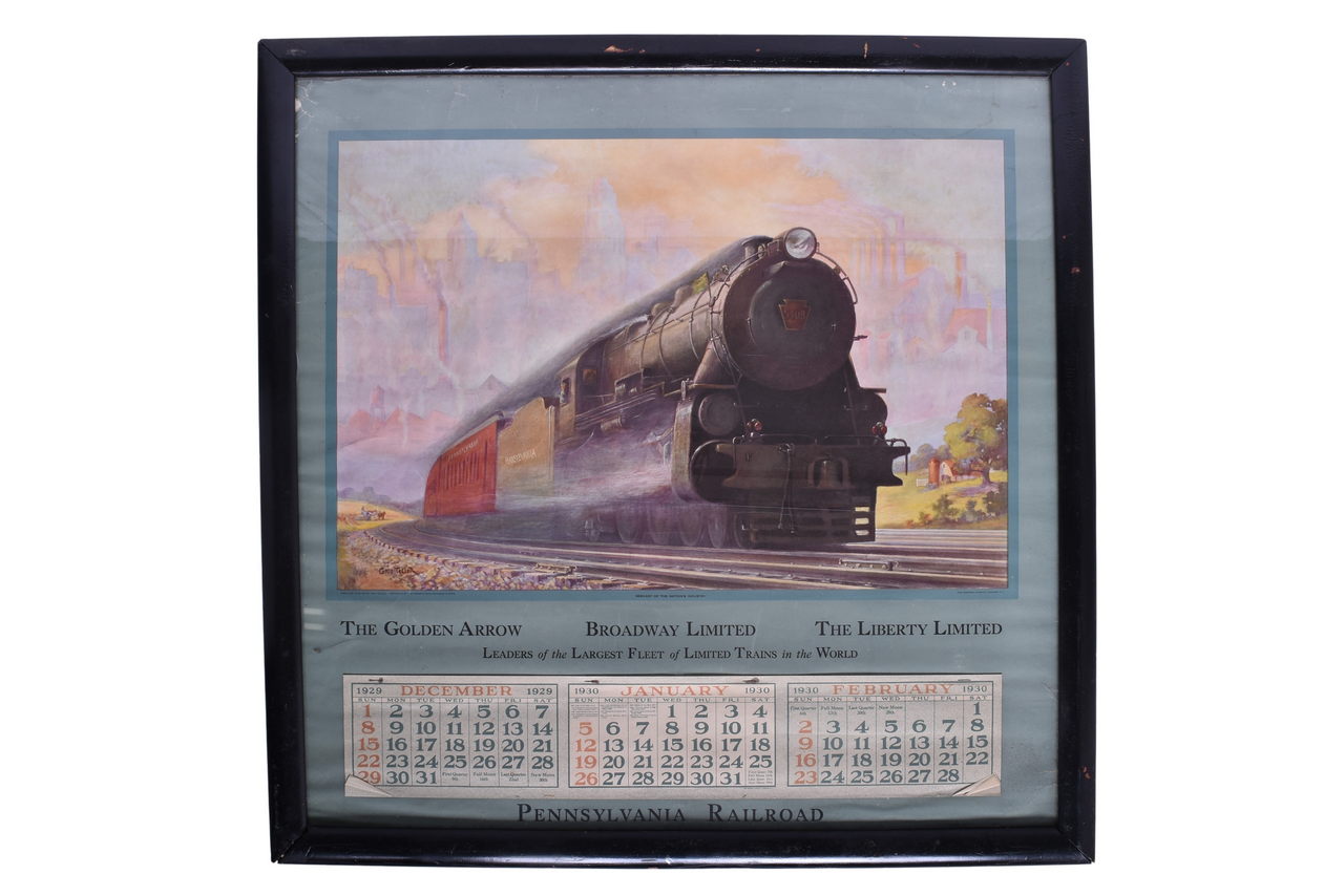 6689 - Framed Pennsylvania Railroad Wall Calendar - 1930 Servant of the Nation's Industry thumbnail