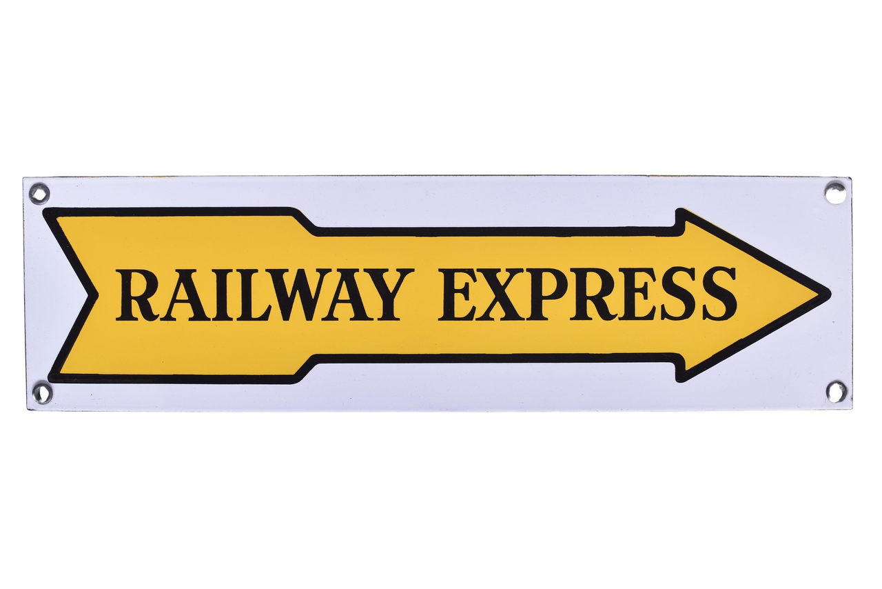 6705 - Railway Express Single Sided Porcelain Arrow Sign thumbnail