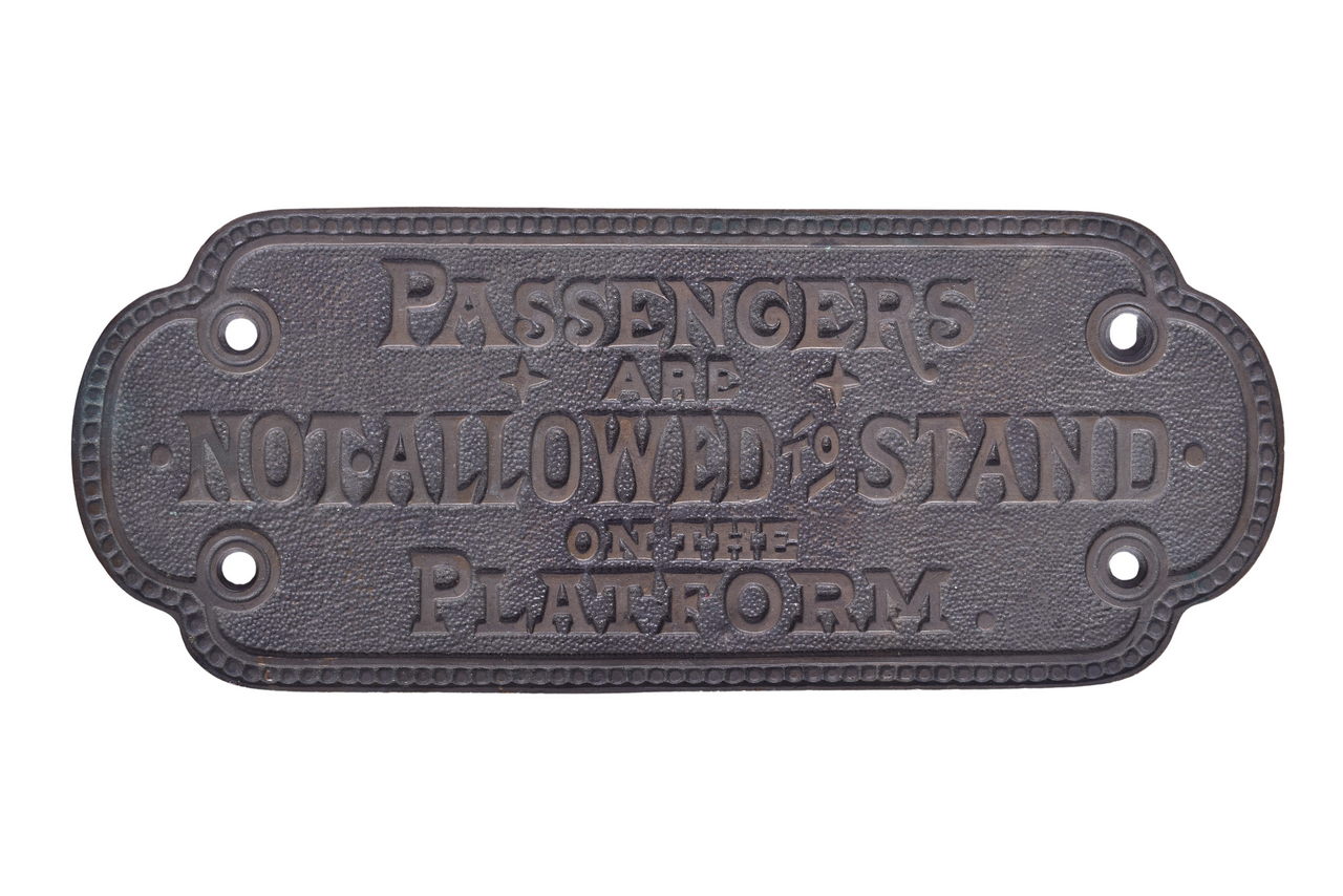 6707 - Adlake Cast Bronze Passenger Notice Sign - Plate No. 13 