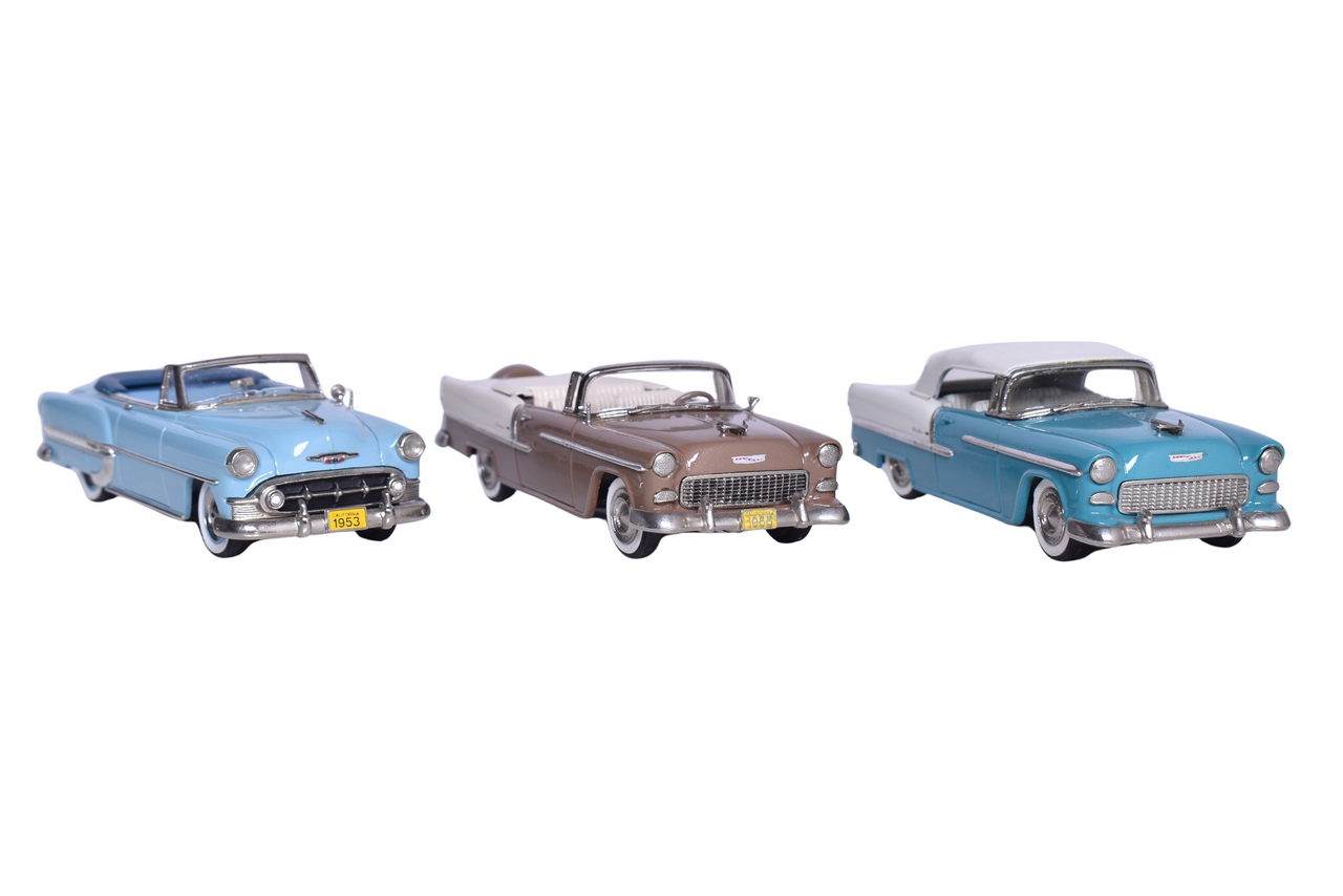 7175 - Three Motor City USA 1950s Models - 1953 Chevrolet Convertible & Two 1955 Chevy Bel Airs thumbnail
