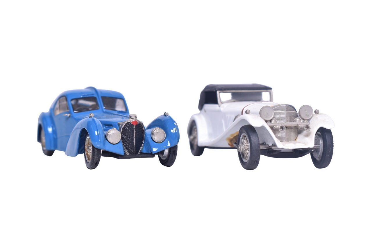 7289 - Pair of Western Models - WMS 26 1929 Mercedes SSK Corsica and WMS 7 1938 Bugatti Type 57SC thumbnail