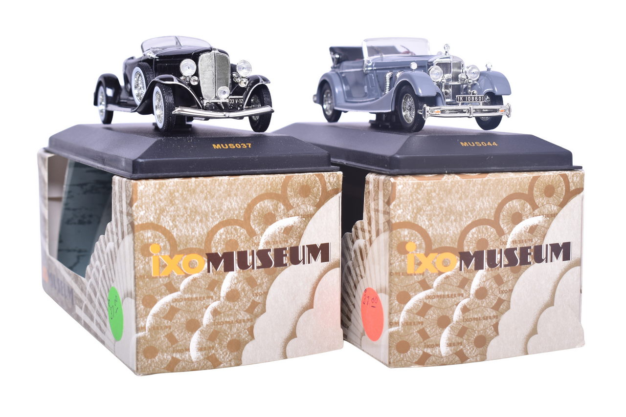 7296 - Pair of IXO Museum 1933 Models - Auburn Boat Tail Roadster and Mercedes-Benz SS thumbnail