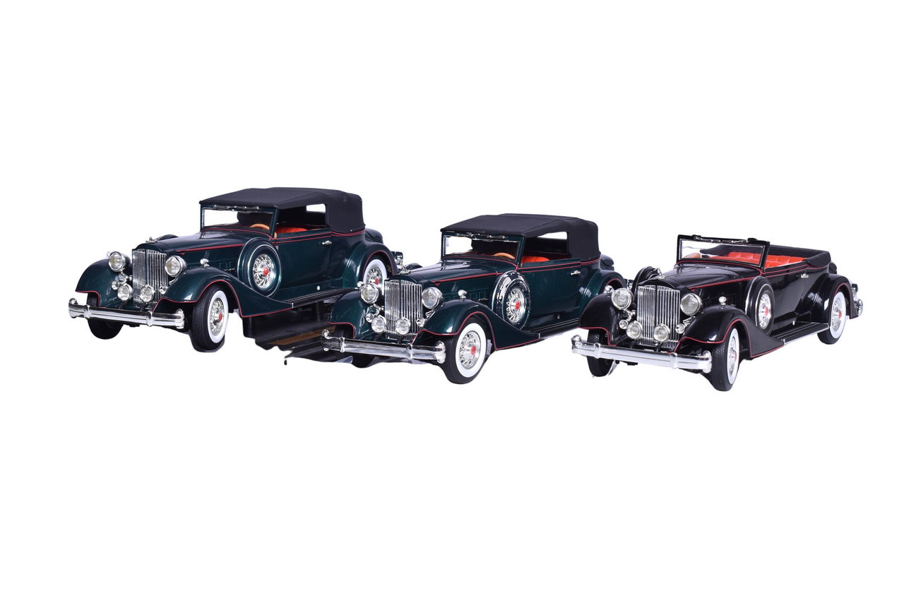 7310 - Three Anson 1:18 Die Cast 1934 Packard Models thumbnail