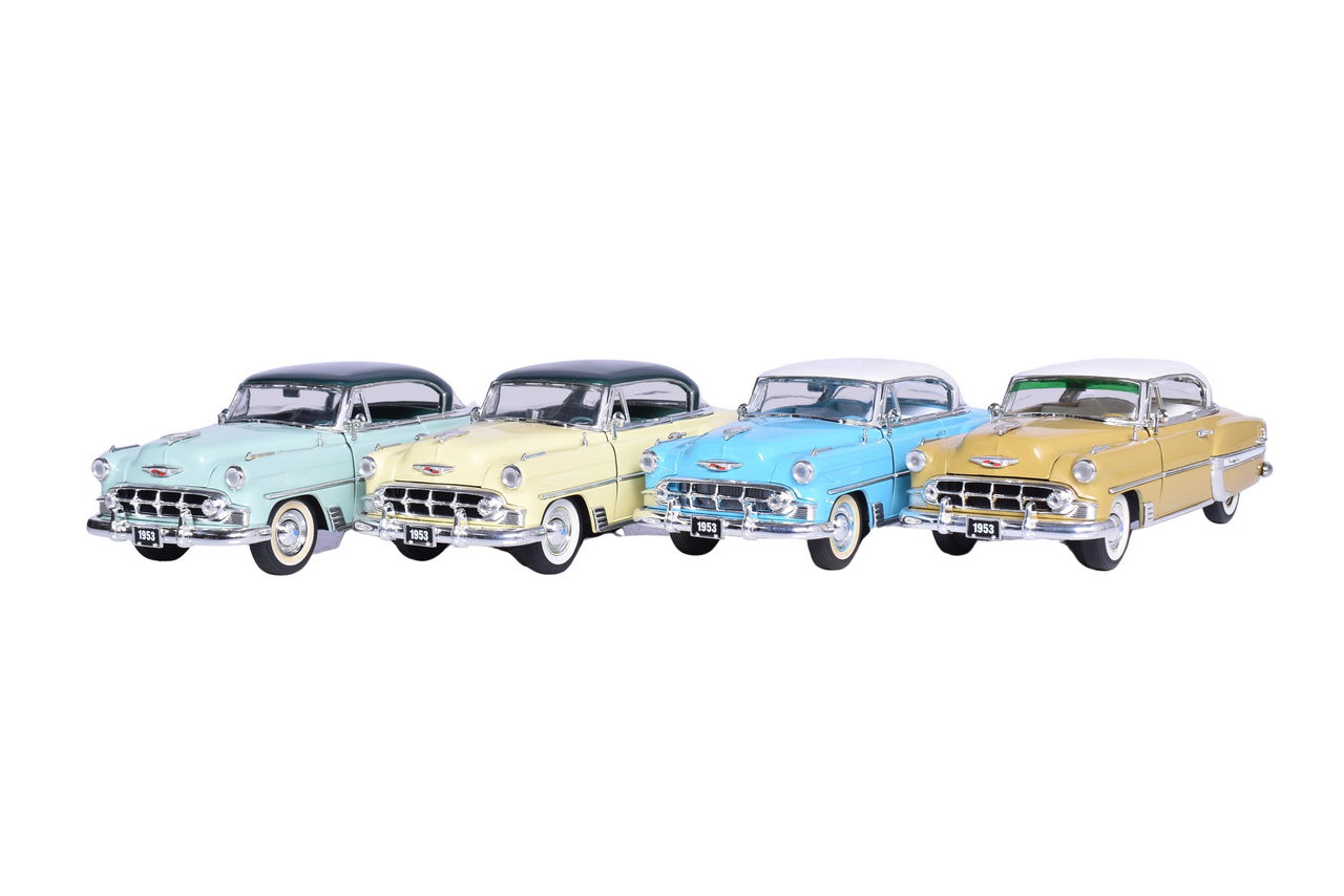 7343 - Four Jada 1:24 Die Cast 1953 Chevrolet Bel Air Models thumbnail