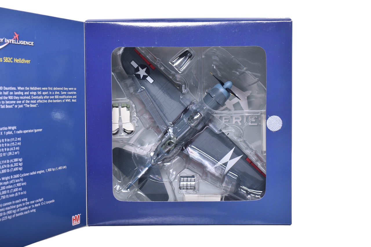 7359 - Hobby Master 1:72 Curtiss SB2C Helldiver Die Cast USS Essex Military Plane - NIB thumbnail