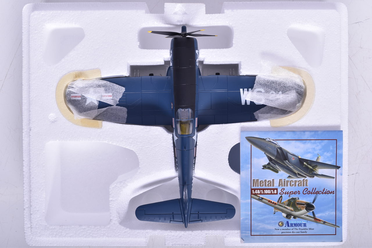 7398 - Franklin Mint F4U-Corsair US Marines WWII Aces Die Cast Military Plane thumbnail