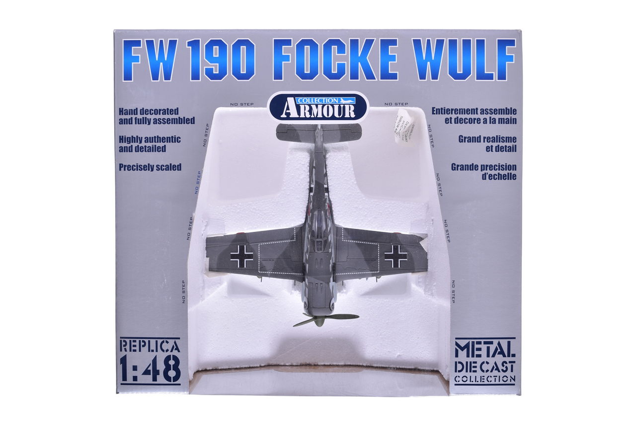 7436 - Armour Collection / Franklin Mint 1:48 WWII FW 190 Focke Wulf Diecast Plane thumbnail