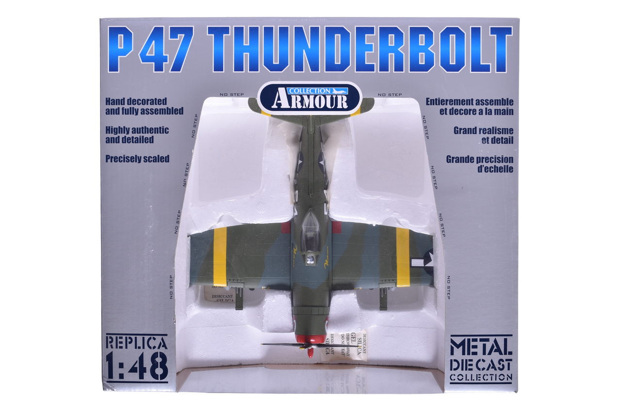 7448 - Armour Collection / Franklin Mint 1:48 WWII USAF P47 Thunderbolt Diecast Plane thumbnail