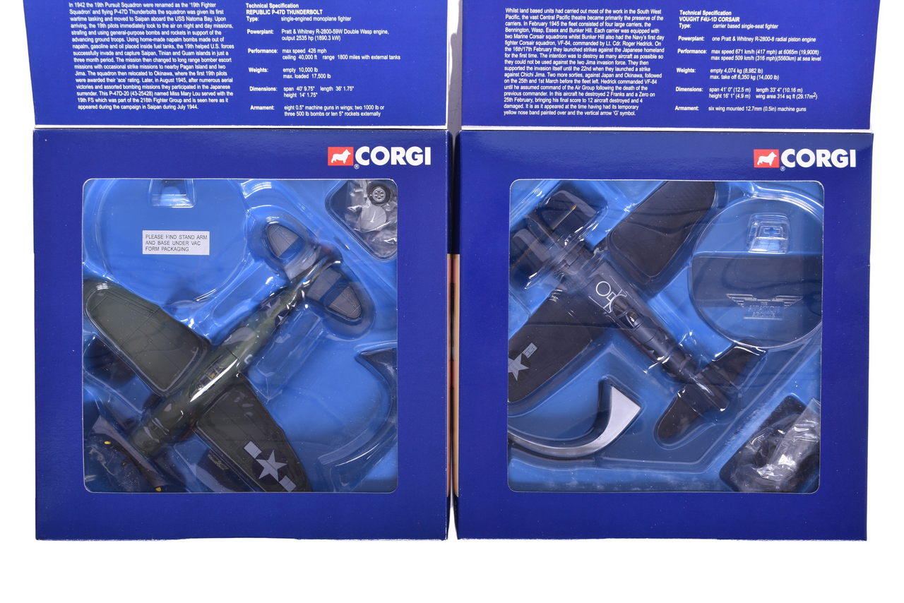 7491 - Pair of Corgi 1:72 F4U-1D Corsair - White 167 & P-47D Thunderbolt 'Miss Mary Lou' Diecast Planes thumbnail