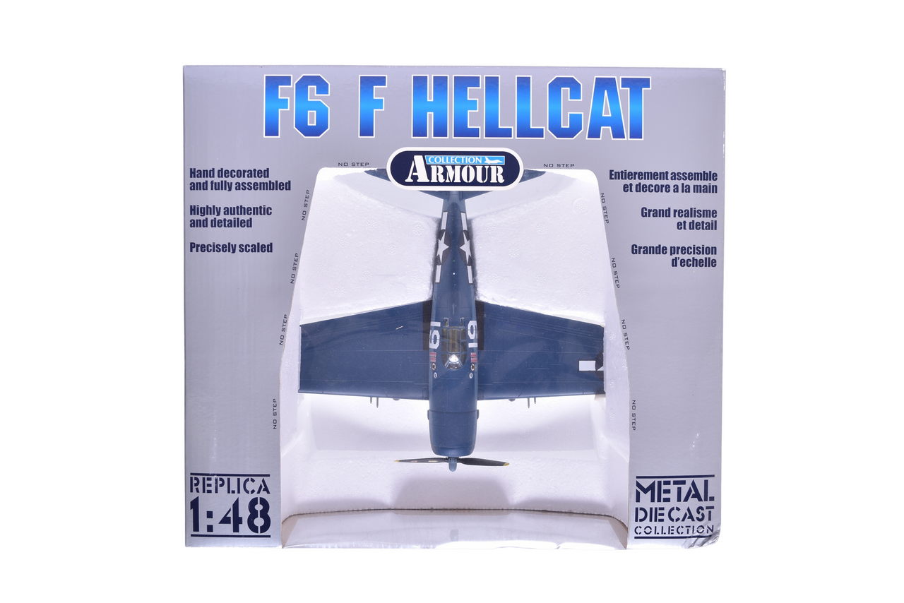 7541 - Armour Collection / Franklin Mint 1:48 WWII US Navy F-6 F3 Hellcat Diecast Plane thumbnail