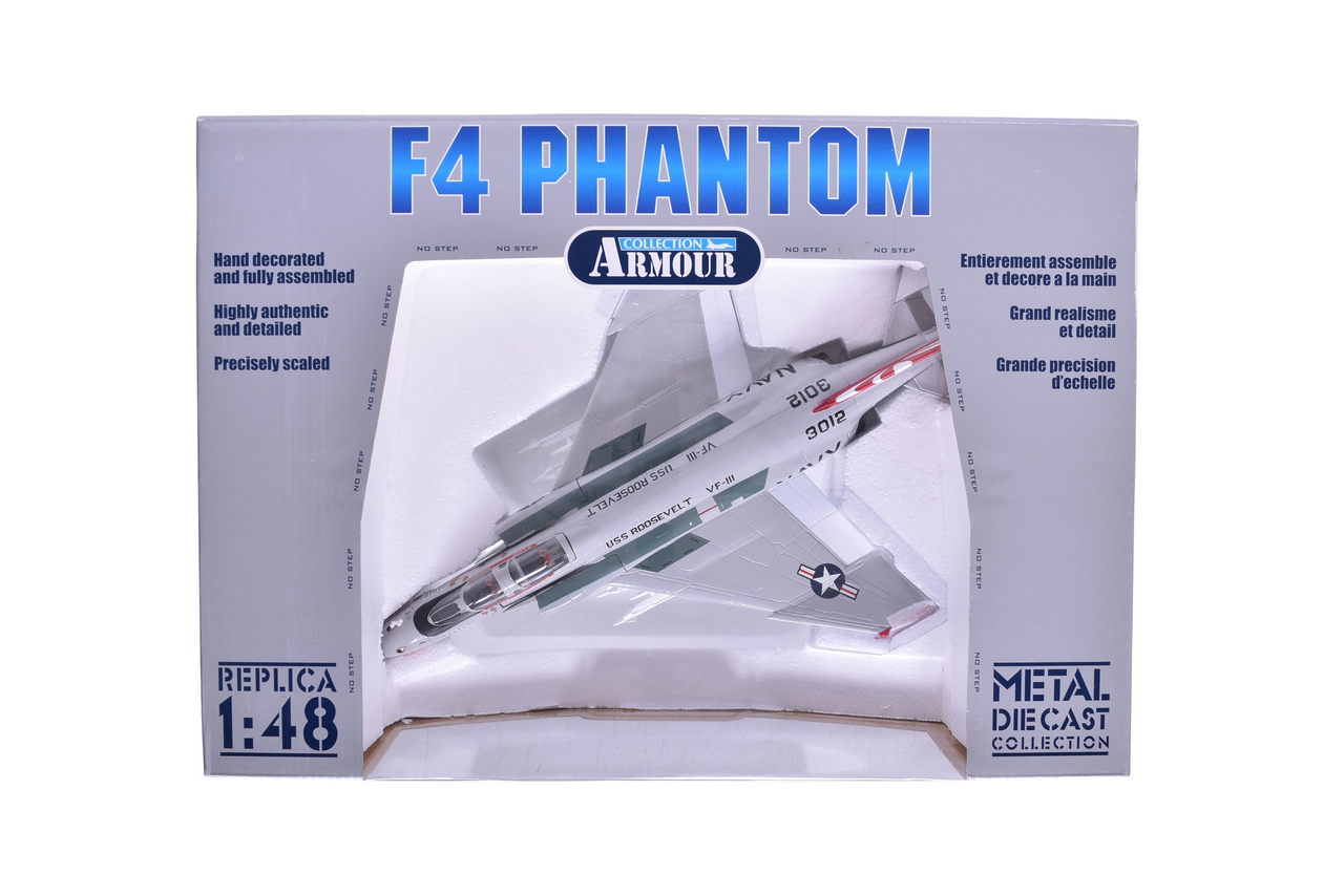 7542 - Armour Collection / Franklin Mint 1:48 US Navy Sundowners F4 Phantom Diecast Jet thumbnail