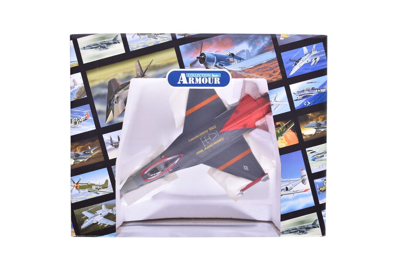 7549 - Armour Collection / Franklin Mint 1:48 F16 Falcon 50th Anniversary Diecast Jet thumbnail