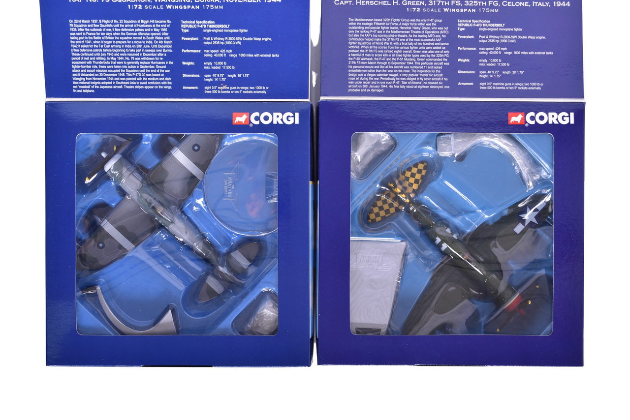 7584 - Pair of Corgi 1:72 WWII P-47D Thunderbolt MkII and '11' Diecast Military Planes thumbnail