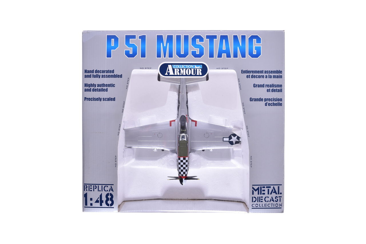 7602 - Armour Collection / Franklin Mint 1:48 WWII USAF P51 Mustang J. Landers Diecast Plane thumbnail