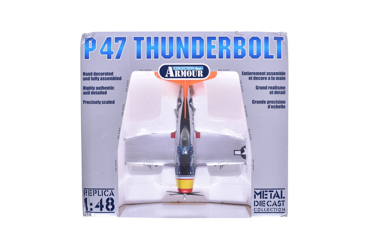 7652 - Armour Collection / Franklin Mint 98150 P47 D Thunderbolt Tarheel Hal Diecast WWII USAAF Military Plane thumbnail