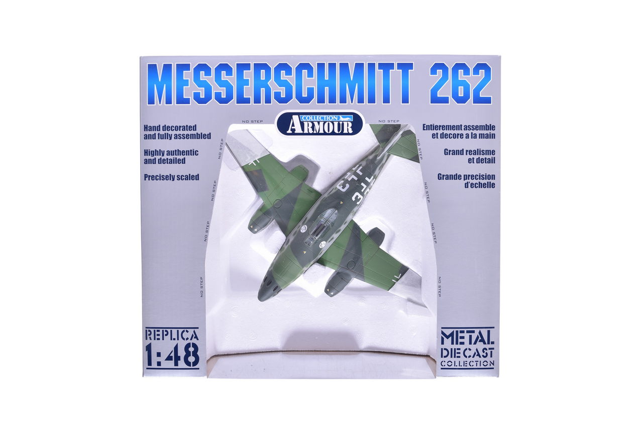 7653 - Franklin Mint Armour Collection 98155 Messerschmitt 262 Diecast WWII German Military Plane thumbnail