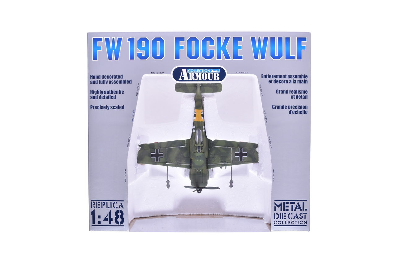 7654 - Franklin Mint Armour Collection 98033 FW 190 Focke Wulf Diecast WWII Aces German Military Plane thumbnail