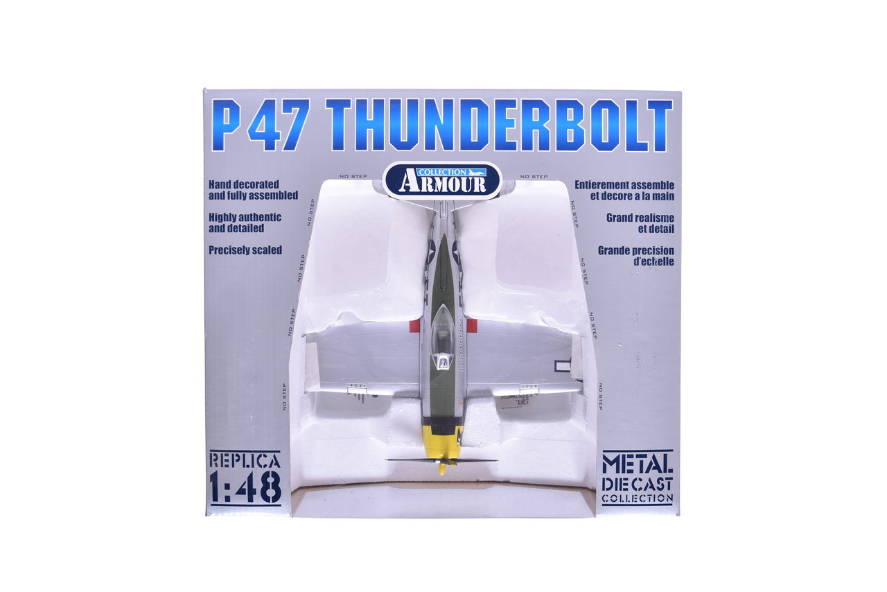 7661 - Franklin Mint Armour Collection 98147 P47 Thunderbolt Diecast USAAF WWII Ace Plane thumbnail
