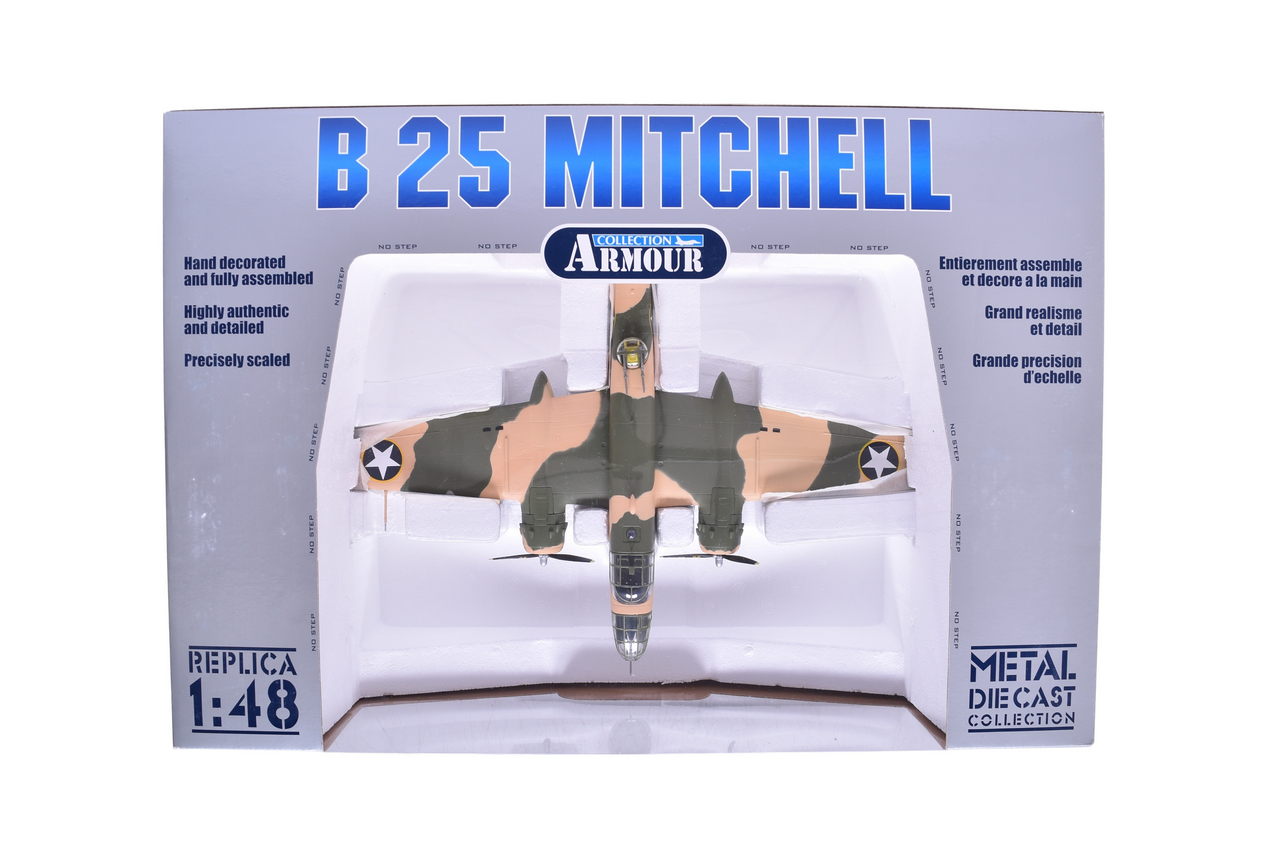 7668 - Franklin Mint Armour Collection 98181 B-25D Mitchell Diecast USAAF WWII Plane - NIB thumbnail