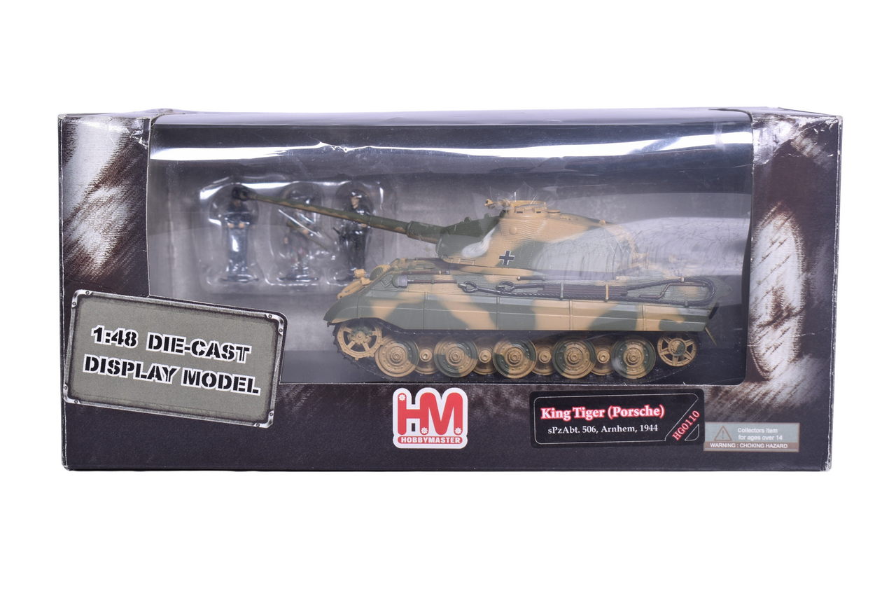 7815 - Hobby Master 1:48 King Tiger (Porsche) Arnhem 1944 Diecast WWII Military Tank thumbnail