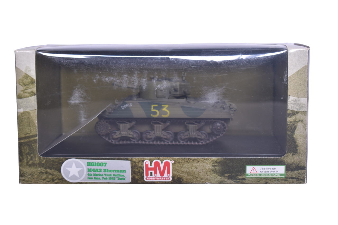 7818 - Hobby Master 1:48 M4A3 Sherman Marine Tank Iwo Jima Diecast WWII Military Tank thumbnail