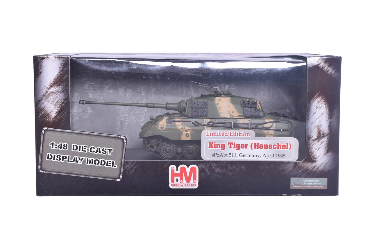 7820 - Hobby Master 1:48 King Tiger (Henschel) sPzAbt 511 Diecast WWII German Military Tank - Limited Edition NIB thumbnail