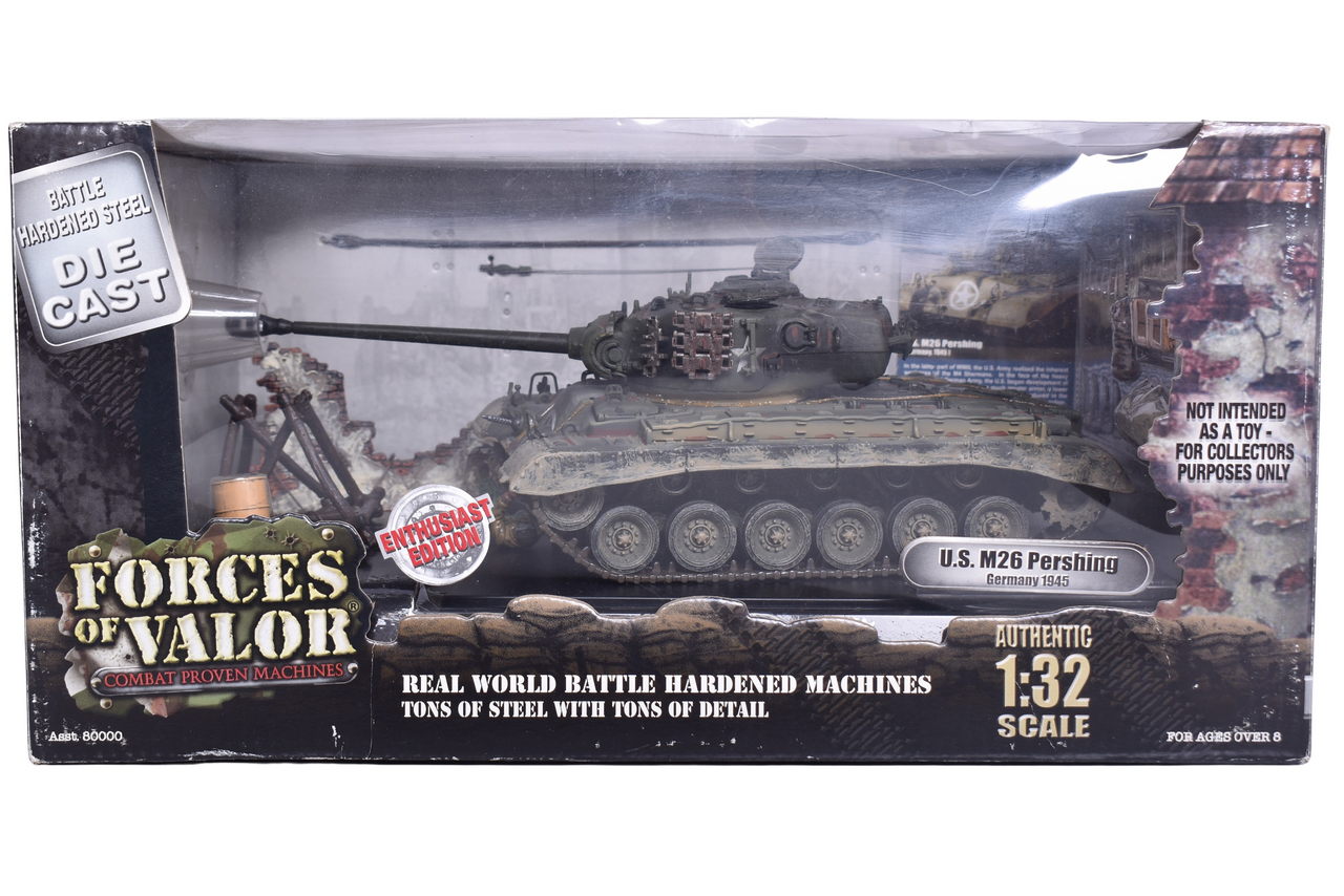 7836 - Forces of Valor 1:32 US M26 Pershing Diecast WWII Military Tank - Enthusiast Edition #80016 thumbnail