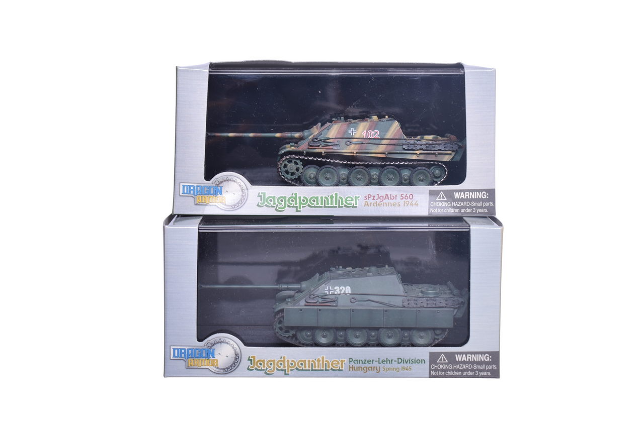 7851 - Pair of Dragon Armor 1:72 Jagdpanther Sd.Kfz.173 Diecast WWII German Military Tanks thumbnail