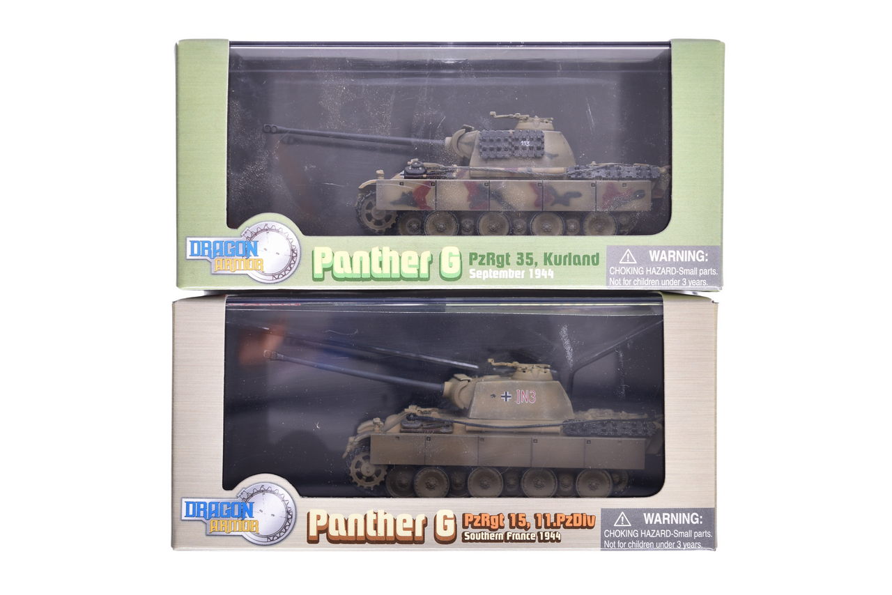 7854 - Pair of Dragon Armor 1:72 Panther G Sd.Kfz.171 Diecast WWII German Military Tanks thumbnail
