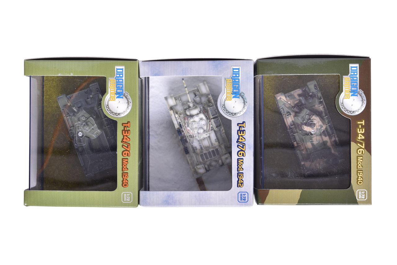 7861 - Three Dragon Armor 1:72 T-34/76 Mod. Diecast WWII Military Tanks - NIB thumbnail
