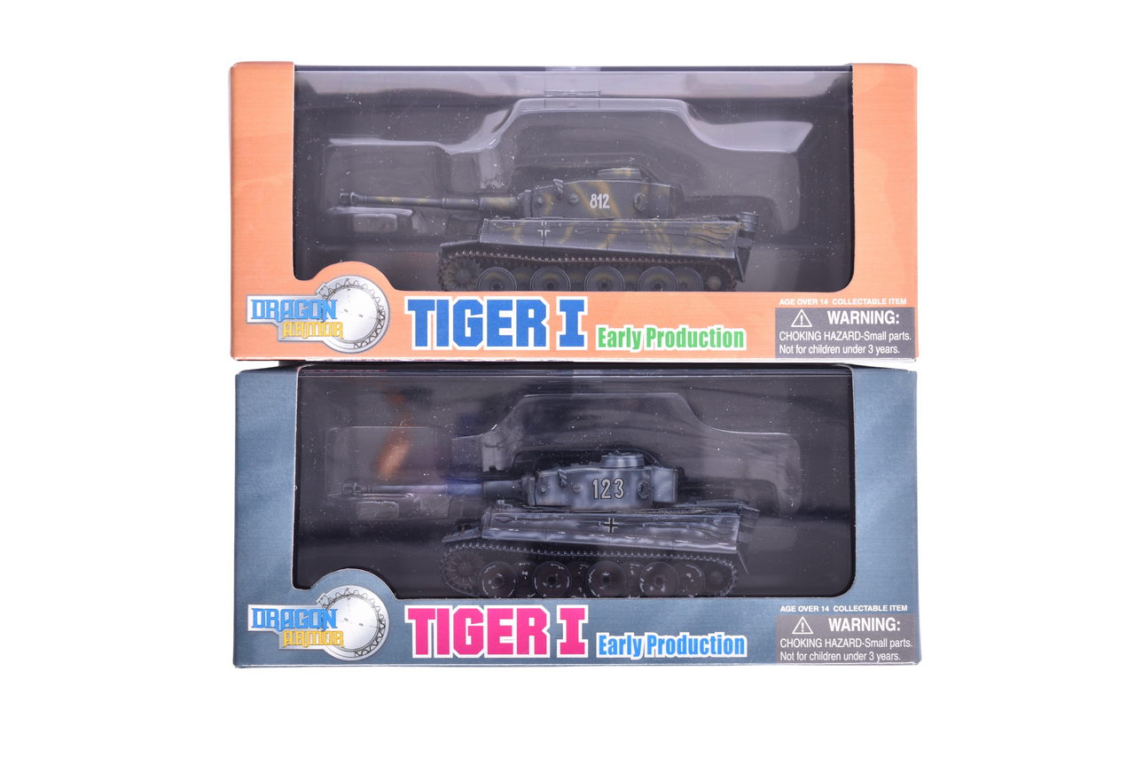 7863 - Pair of Dragon Armor 1:72 Tiger I Early Production Diecast WWII Military Tanks thumbnail