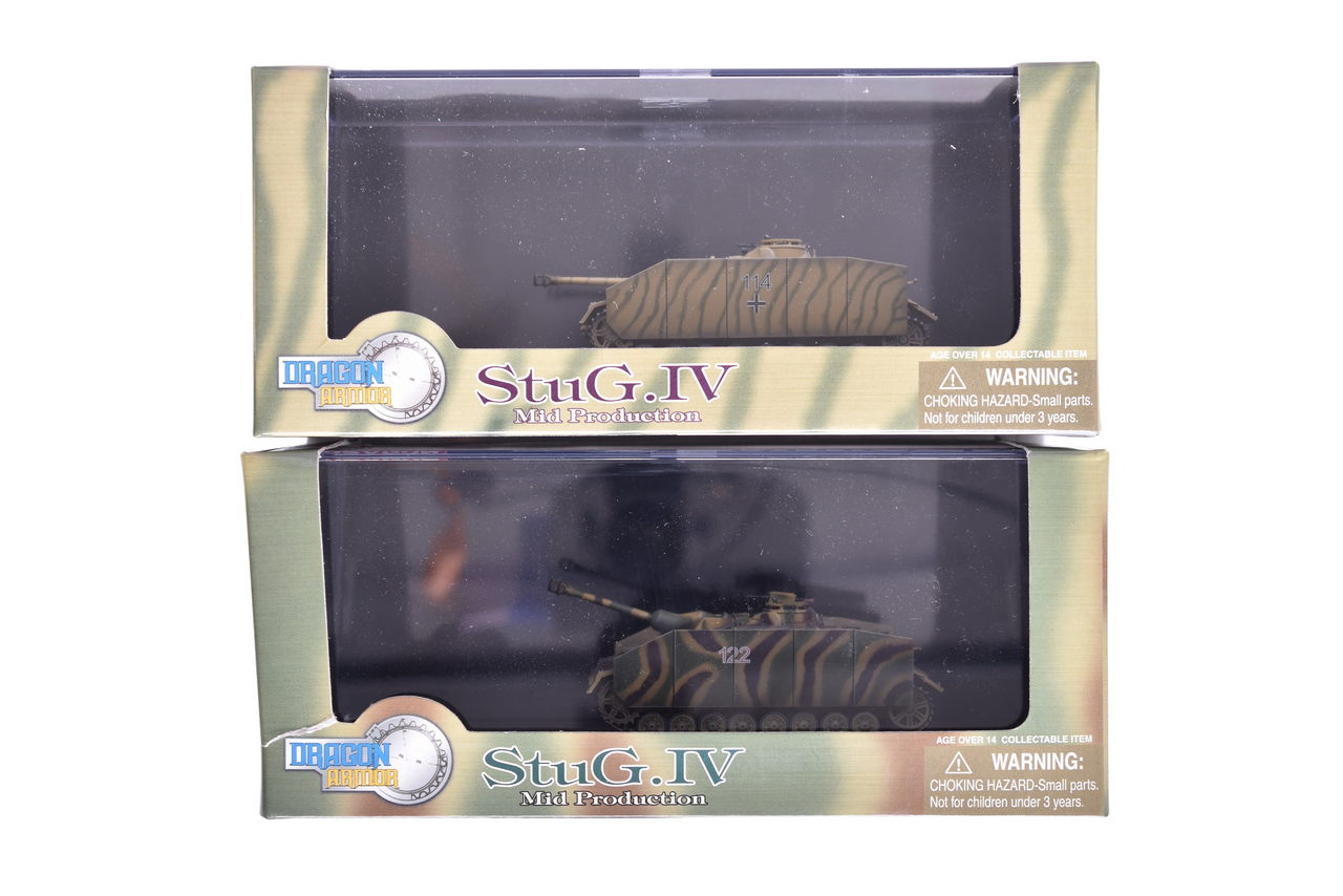 7865 - Pair of Dragon Armor 1:72 StuG.IV Mid Production Diecast WWII Military Tanks thumbnail